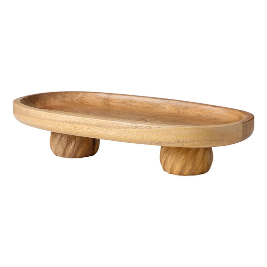 Ecology Whirl Footed Oval Platter 37x17cm