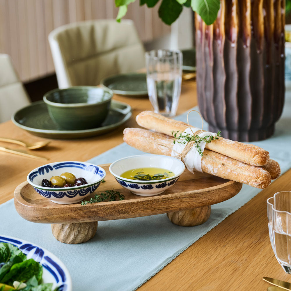 Ecology Whirl Footed Oval Platter 37x17cm