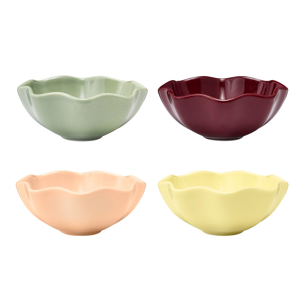 Ecology Ruffle Set of 4 Dip Bowls 12cm Mixed