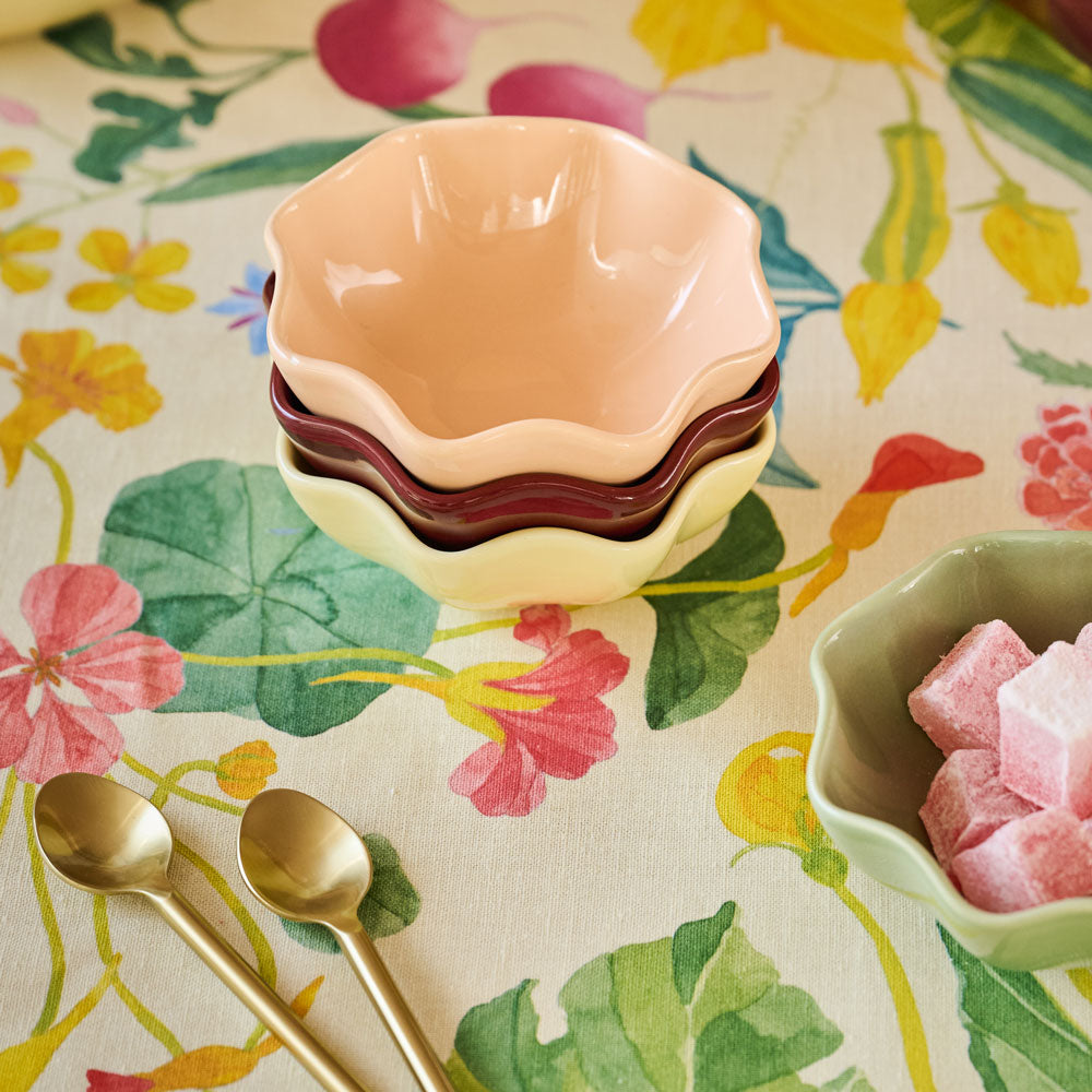 Ecology Ruffle Set of 4 Dip Bowls 12cm Mixed