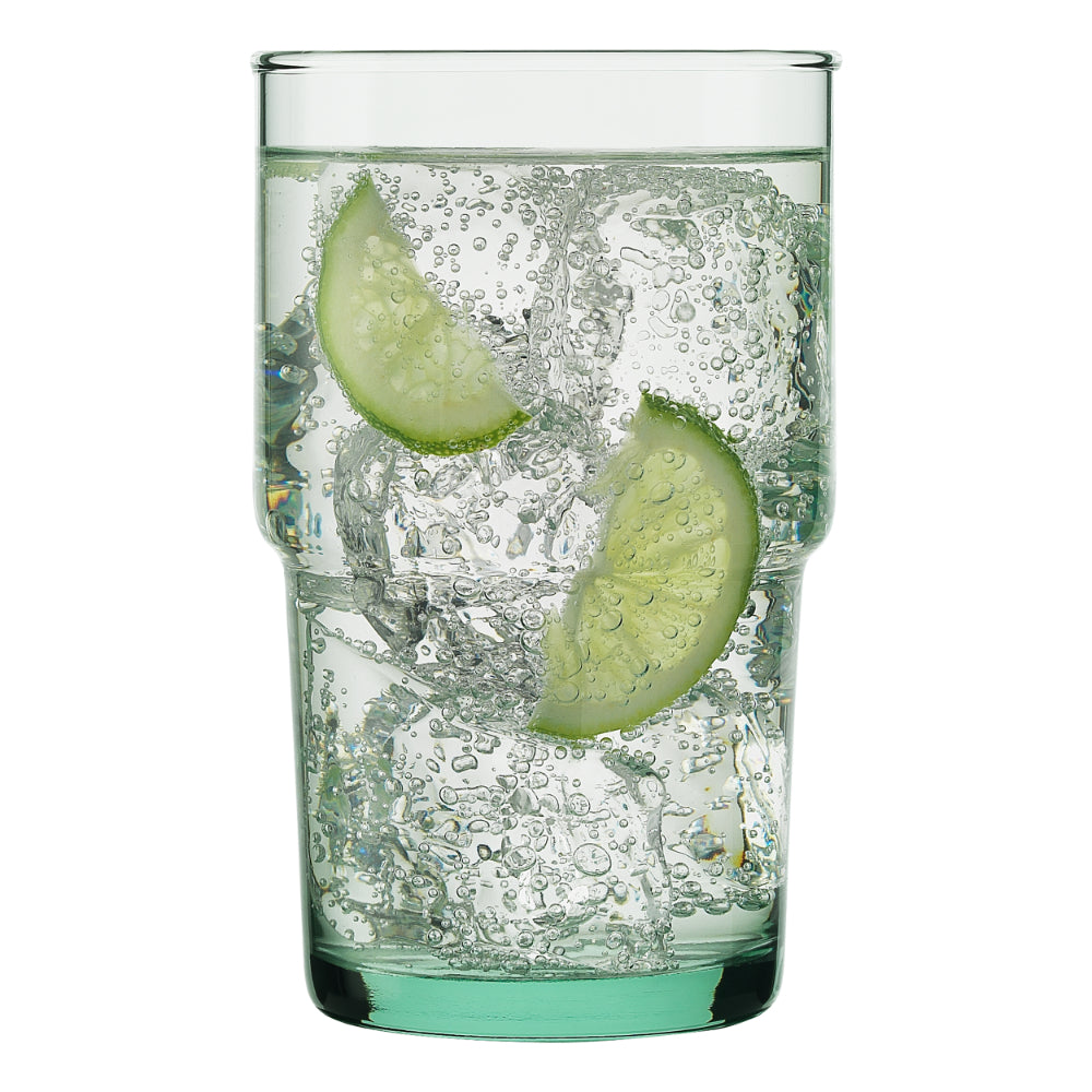 Ecology Habitat Set Of 6 Recycled Glass Highball Glasses 390ml