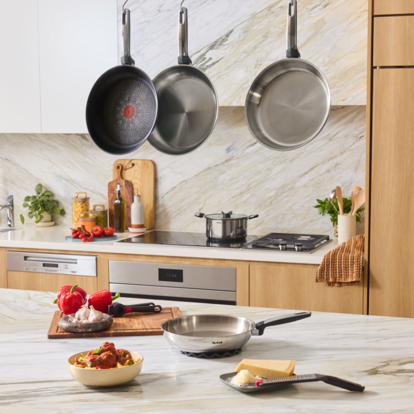 Tefal Emotion+ Induction Stainless Steel Twin Pack Frypan