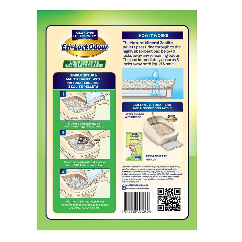 Ezi-LockOdour Cat Litter System Natural Mineral Zeolite Pellets