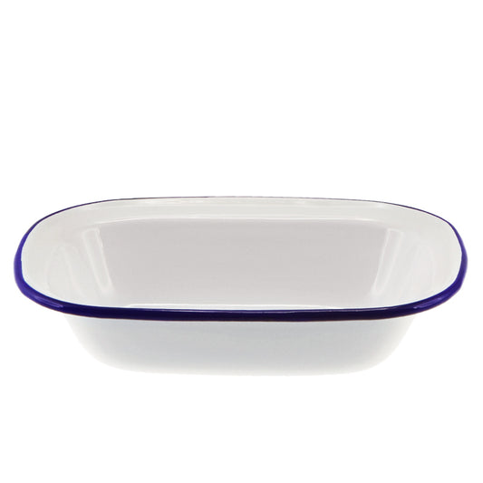 Falcon Oblong Pie Dish 20cm White & Blue