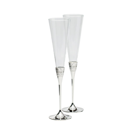 Vera Wang Wedgwood With Love Silver Toasting Flute Pair