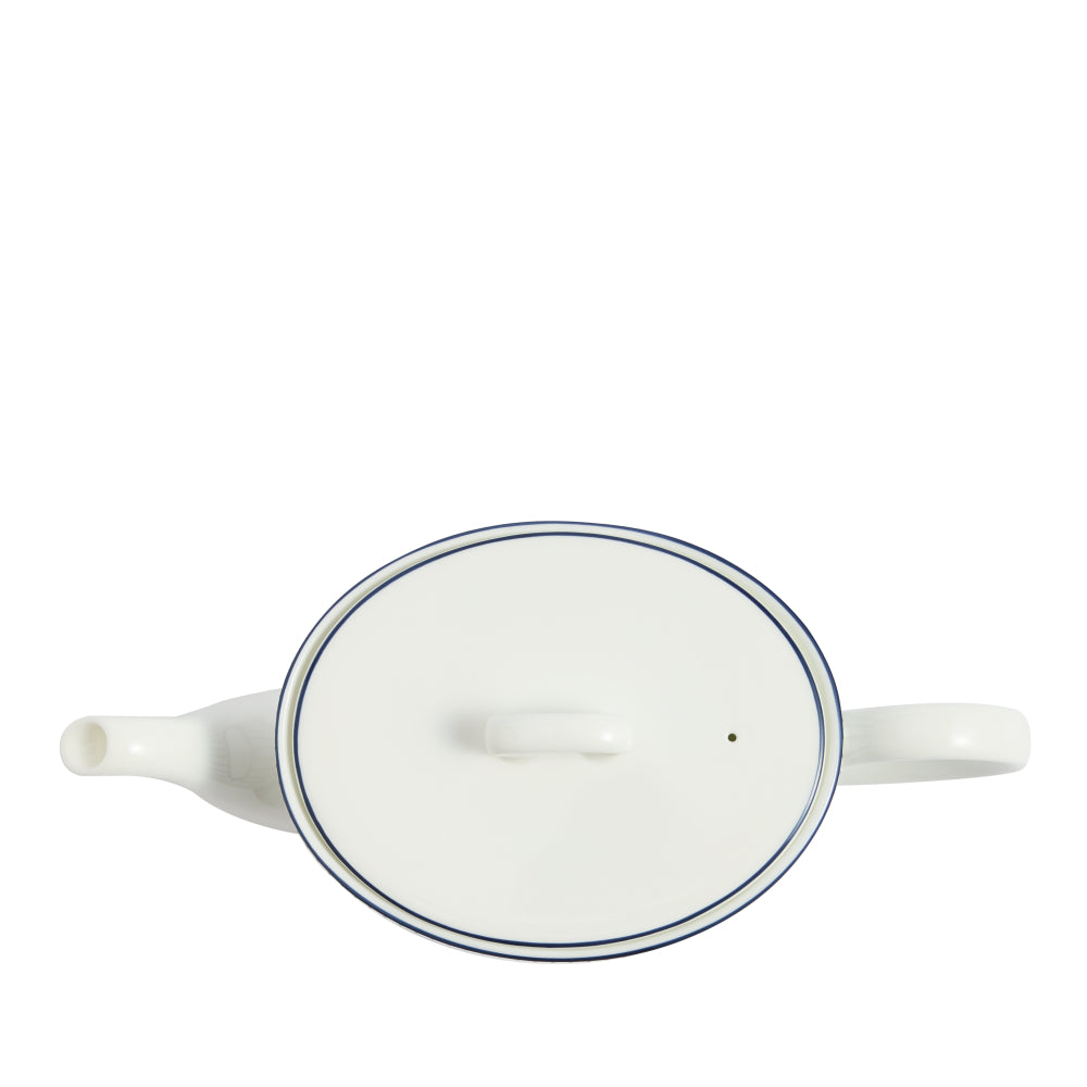Wedgwood Gio Blue Teapot 940ml Pinstripe White