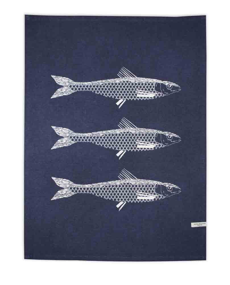 Royal Doulton Pacific Blue Set of 3 Tea Towel Fish Navy