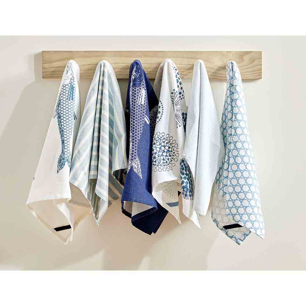 Royal Doulton Pacific Blue Set of 3 Tea Towel Fish Navy