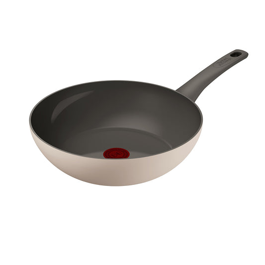 Tefal Revive Ceramic Induction Non-Stick Wok 28cm Cream at MyHouse