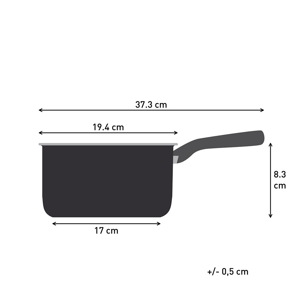 Tefal Revive Ceramic Induction Non-Stick Saucepan 18cm measurement infographic at MyHouse