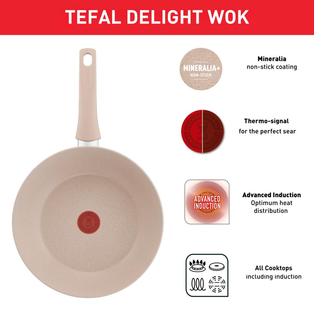 Tefal Delight Induction Mineralia Non Stick Wok 28cm