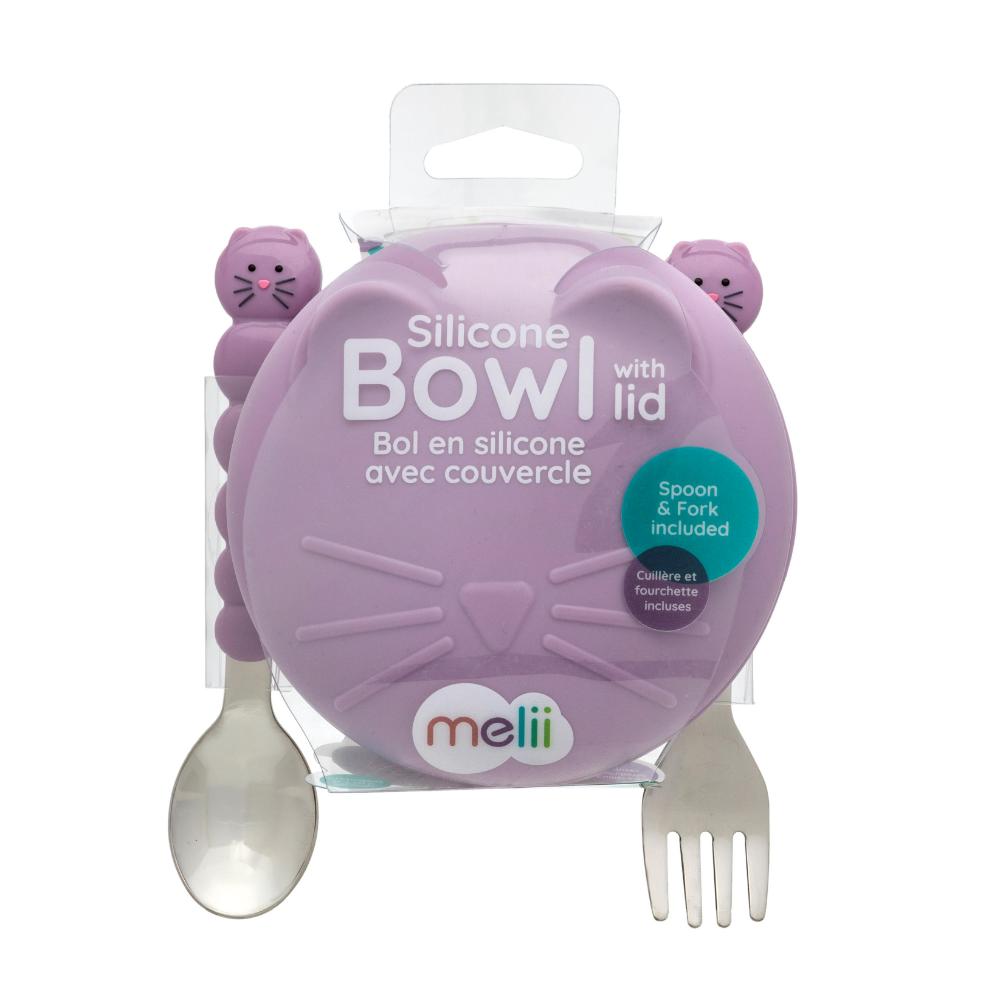 Melii Silicone Animal Bowls With Lid And Utensils - MyHouse