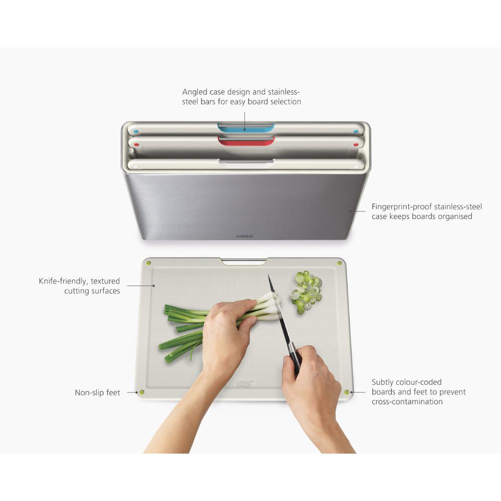 Joseph Joseph Folio Steel 4 Piece Board Set