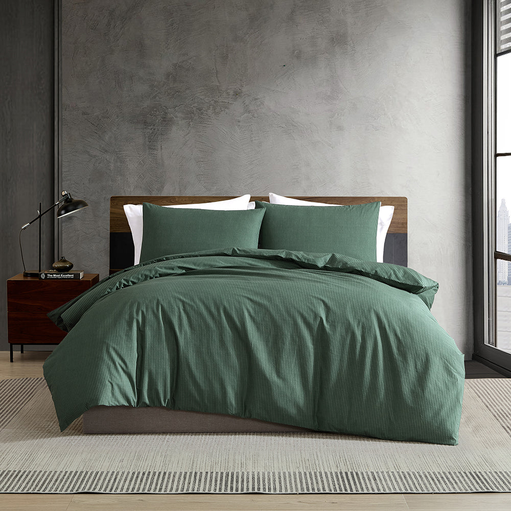 Kenneth Cole Oxford Stripe Quilt Cover Set