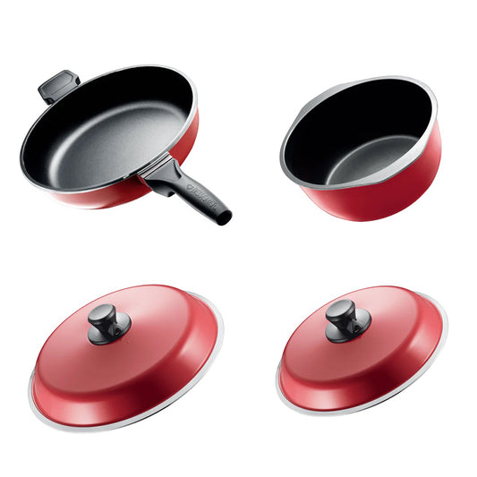 Bessemer 4 Piece Cookware Set Red