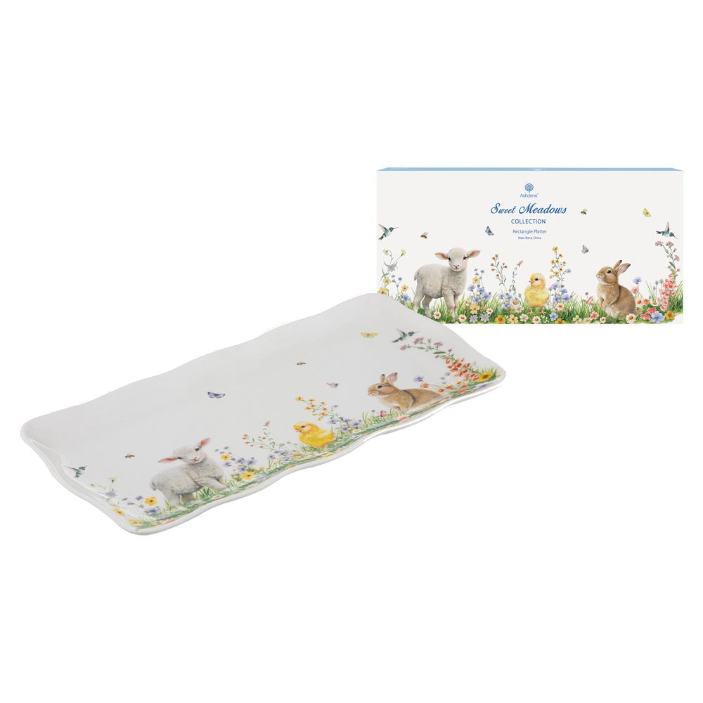 Ashdene Sweet Meadows Rectangular Platter with baby farm animals at MyHouse
