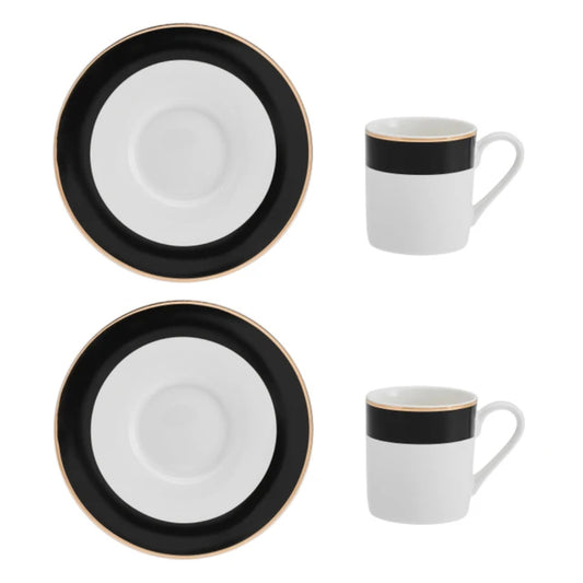 Mikasa Luxe Deco China Espresso Cup and Saucer Set