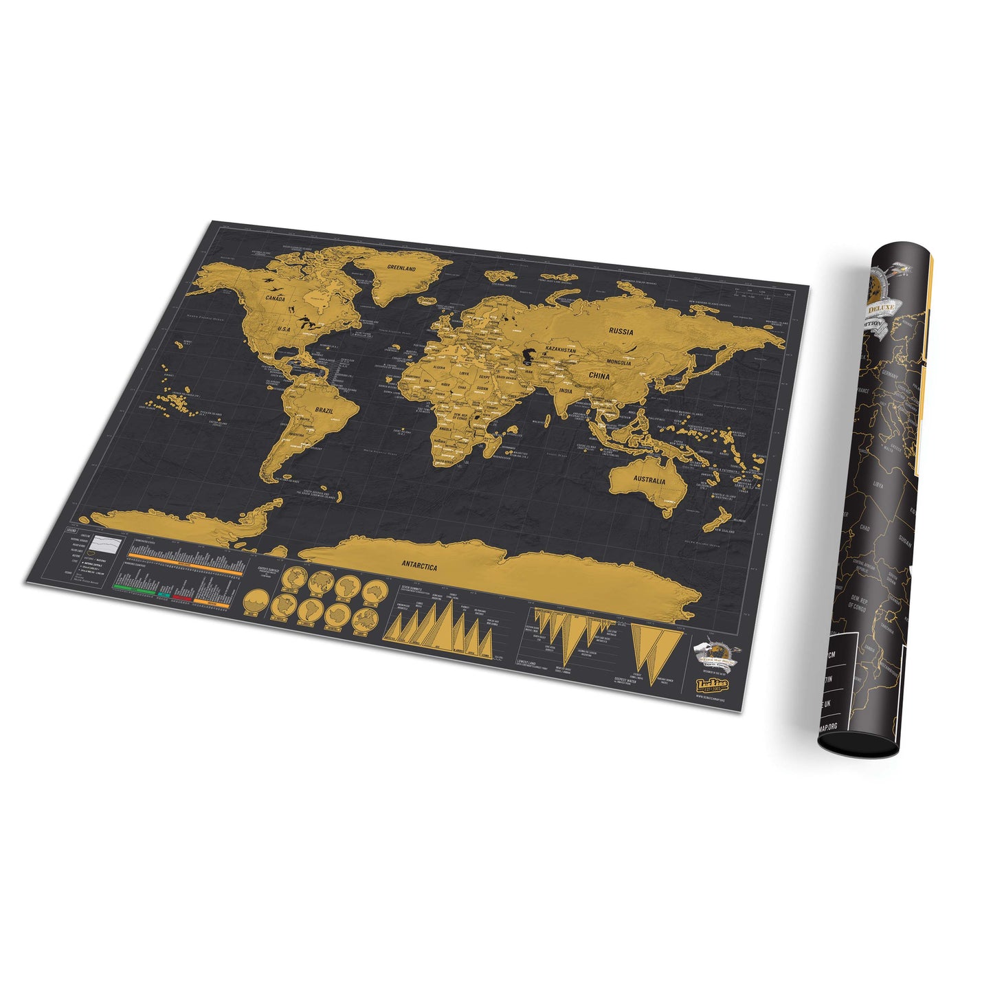 Luckies Scratch Map Deluxe Travel Edition