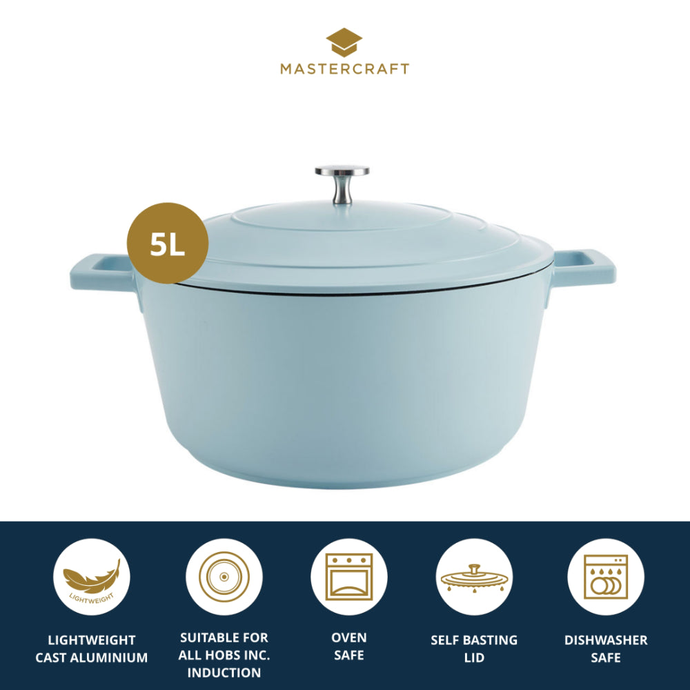 Mastercraft Casserole Dish Cast Aluminium 28cm Sky Blue