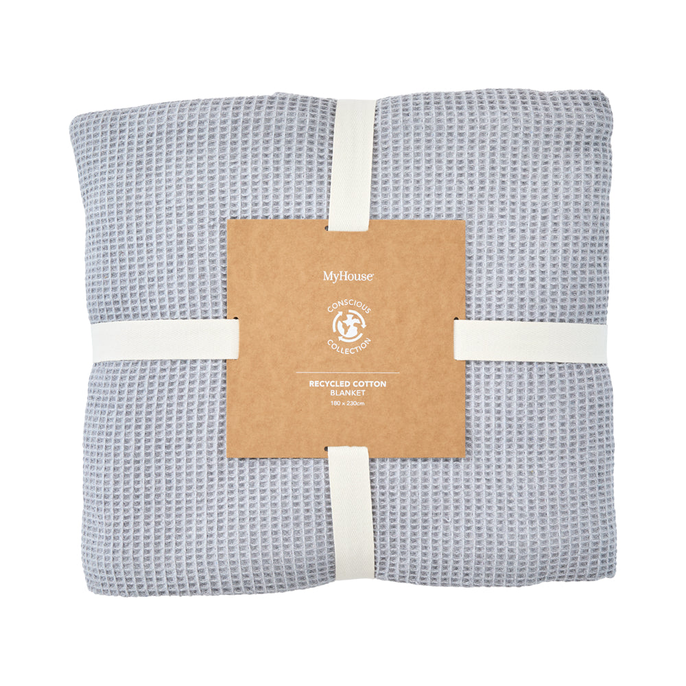 Recycled Cotton Waffle Blanket