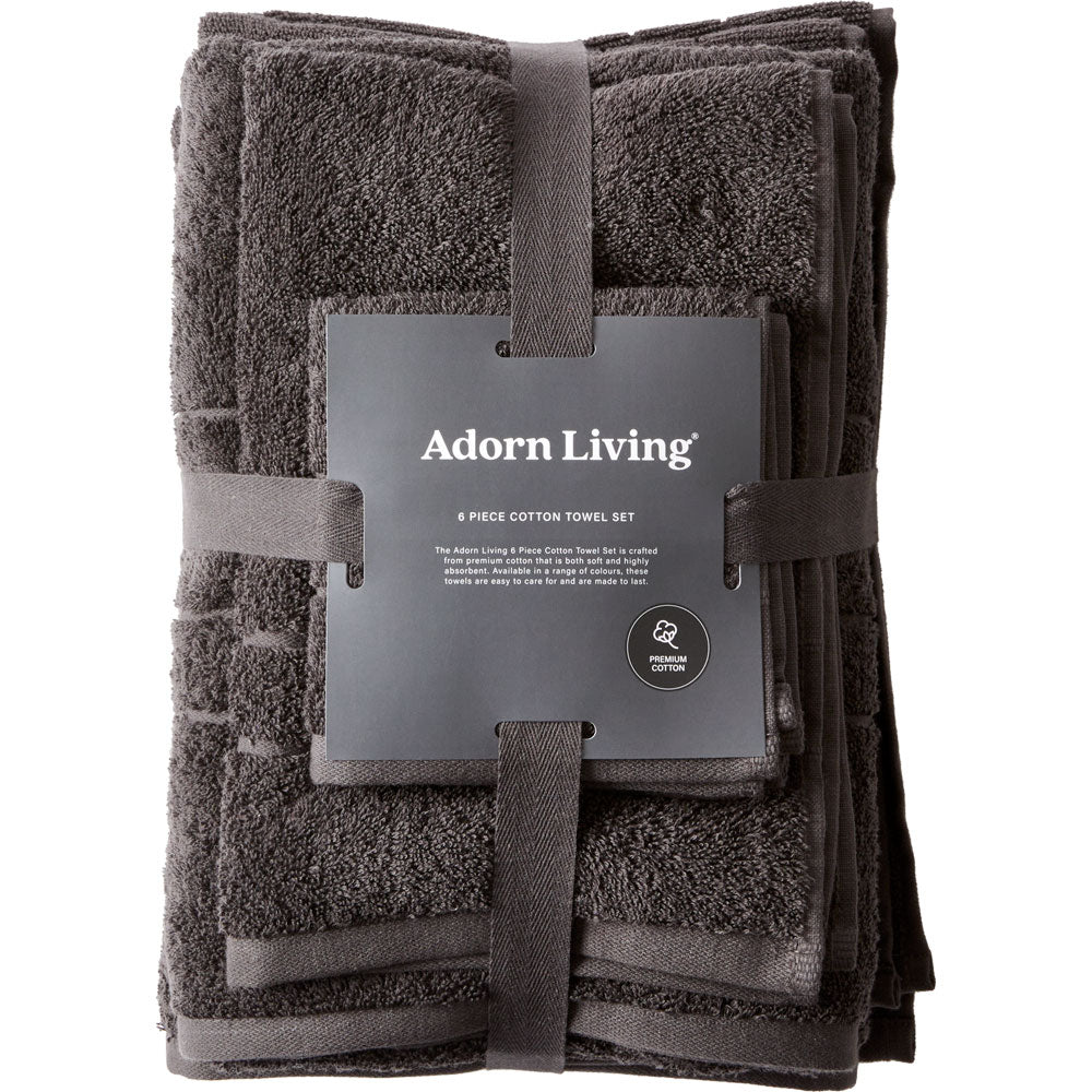 Adorn Living Essential Bath Towel 6 Pack - Clearance