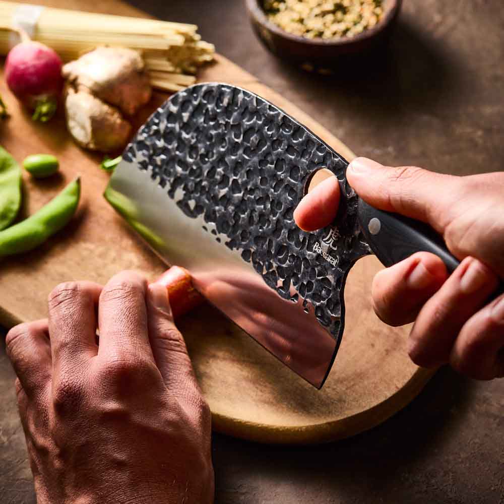 Baccarat KUROI KIBA 7 Piece Knife Block detail image of moon knife at MyHouse