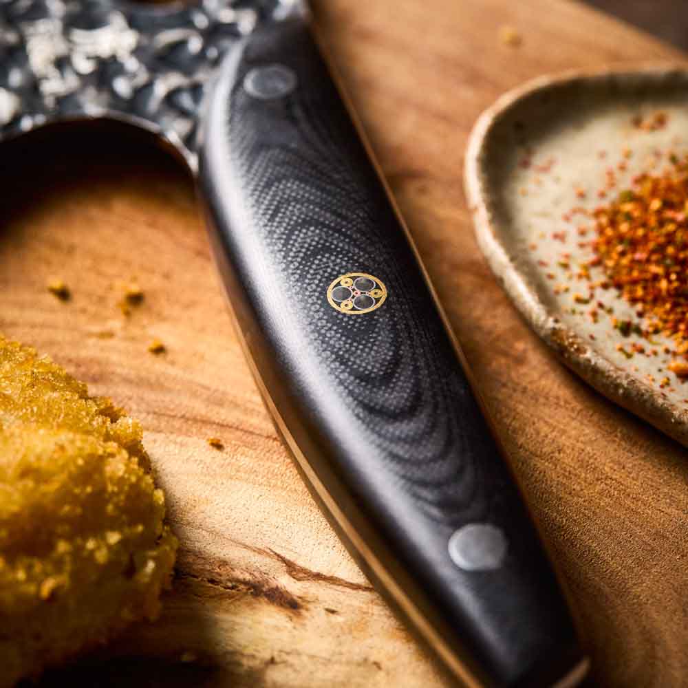 Baccarat KUROI KIBA Moon Knife 17.5cm detail image of handle at MyHouse