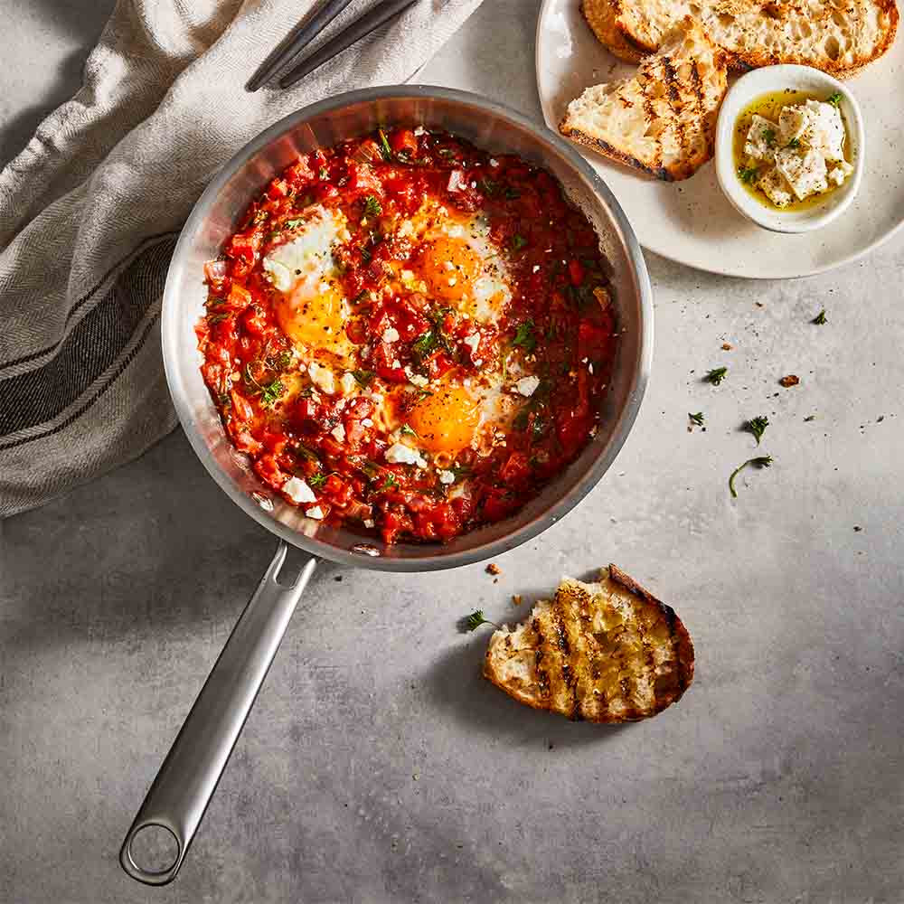 Baccarat Gourmet Stainless Steel Frypan 20cm with baked eggs at MyHouse 