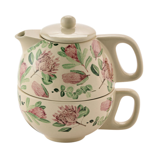 Alex Liddy Posy Tea For One Set cream with pink flowers at MyHouse