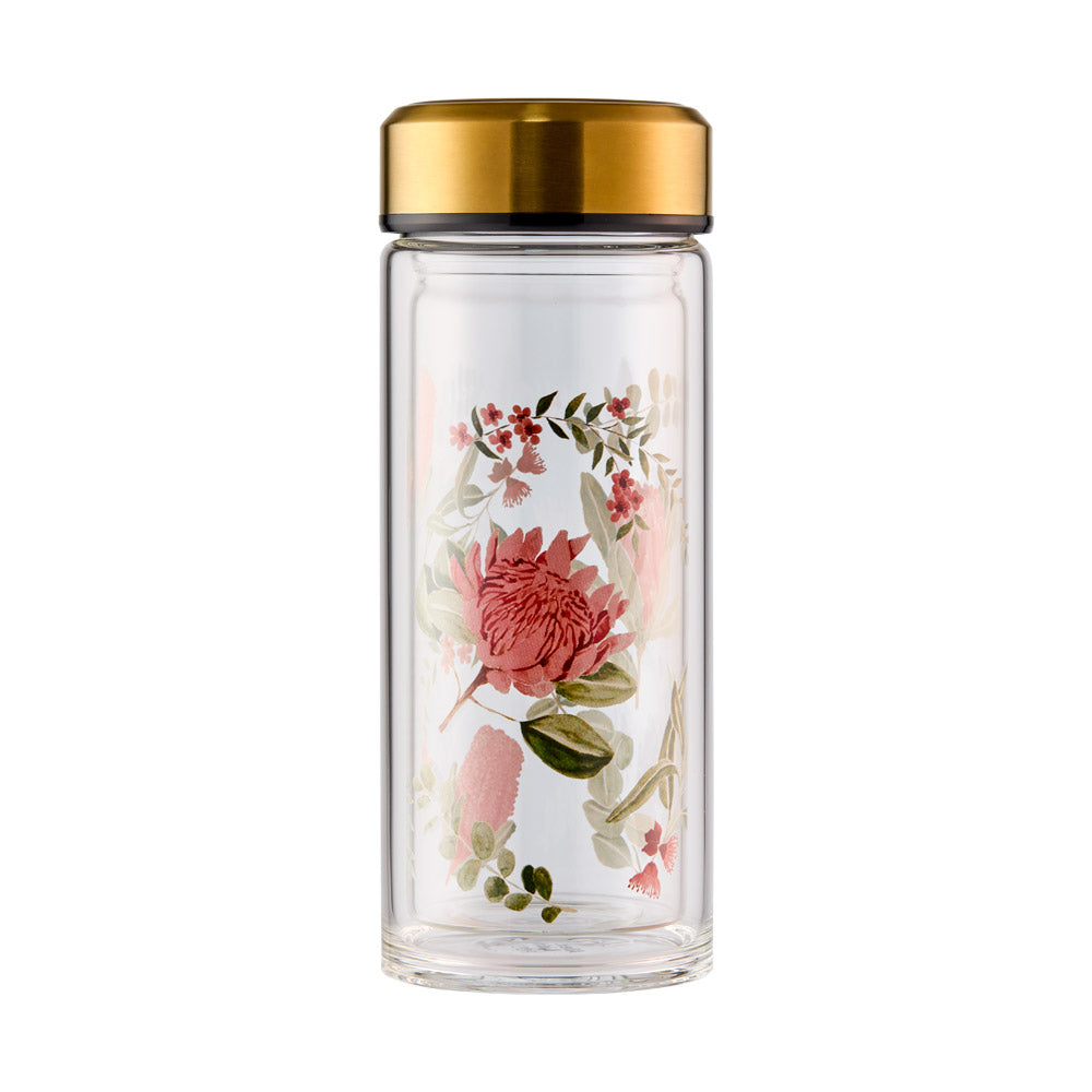 Alex Liddy Posy Double Walled Glass Drink Bottle With Infuser 500ml at MyHouse