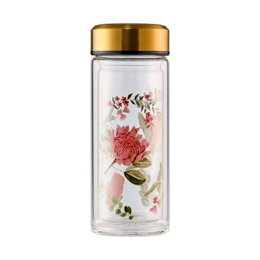 Alex Liddy Posy Double Walled Glass Drink Bottle With Infuser 500ml at MyHouse