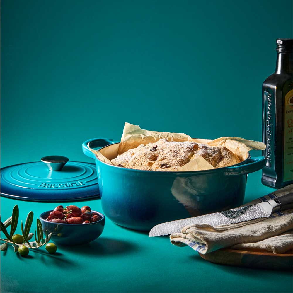 olive bread baked from blue french oven - MyHouse
