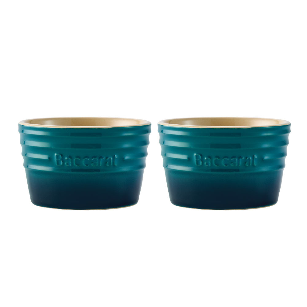 Baccarat Le Connoisseur Set of 2 Stoneware Ramekins 9cm Lagoon Blue at MyHouse