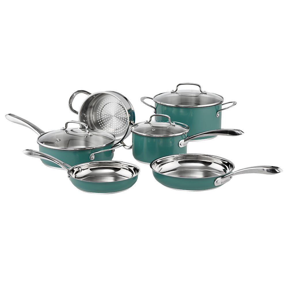 Baccarat SIGNATURE 6 Piece Cookware Set Forest Green with Steamer at MyHouse