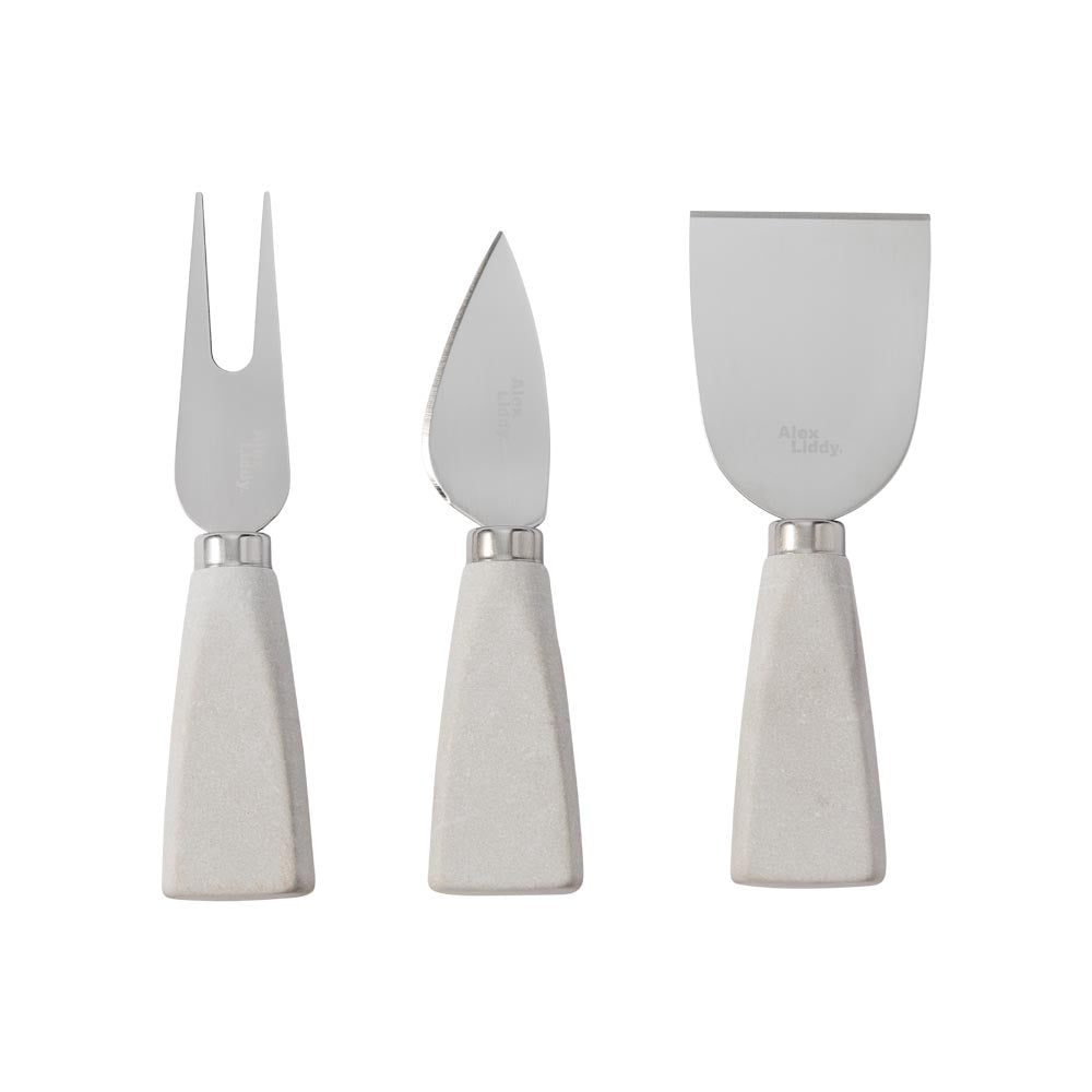 Alex Liddy Slate & Co Set of 3 Marble Cheese Knives - MyHouse
