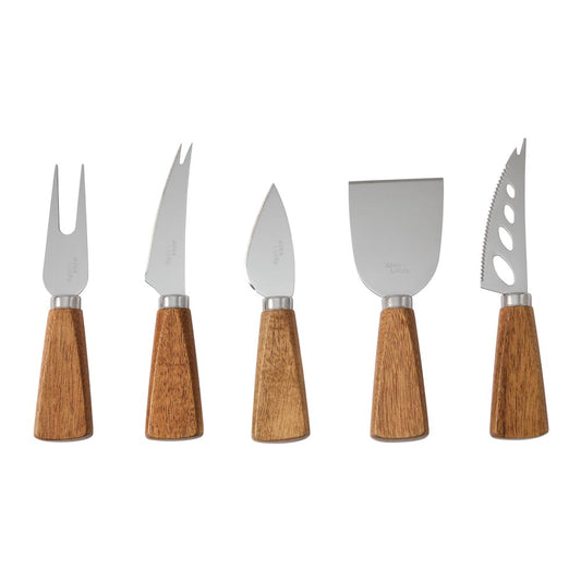 Alex Liddy Slate & Co Set of 5 Acacia Wood Cheese Knives - MyHouse