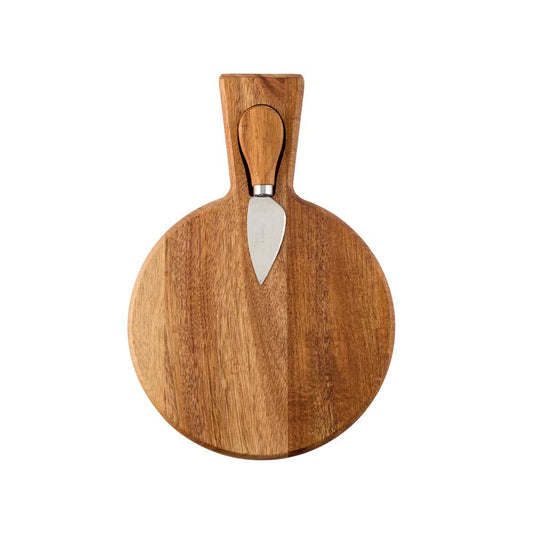 Alex Liddy Acacia Round Board and Cheese Knife Set - MyHouse