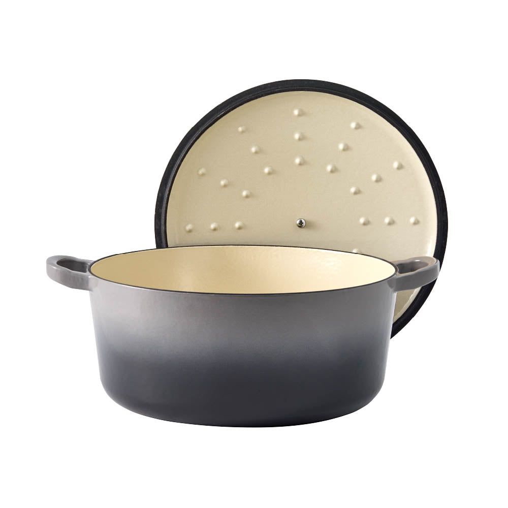 Baccarat Le Connoisseur Cast Iron Round French Oven 6.3L Smoke Grey