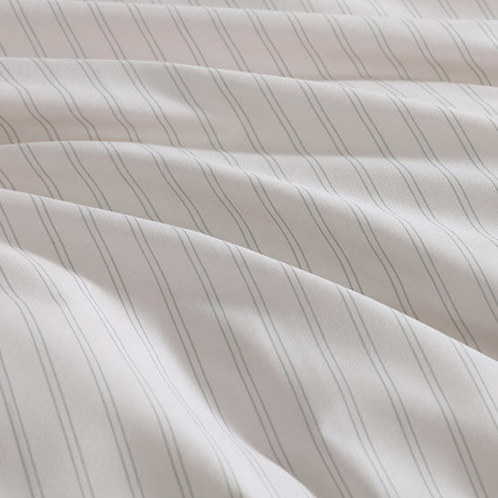 Close-up of striped fabric with a neutral color palette