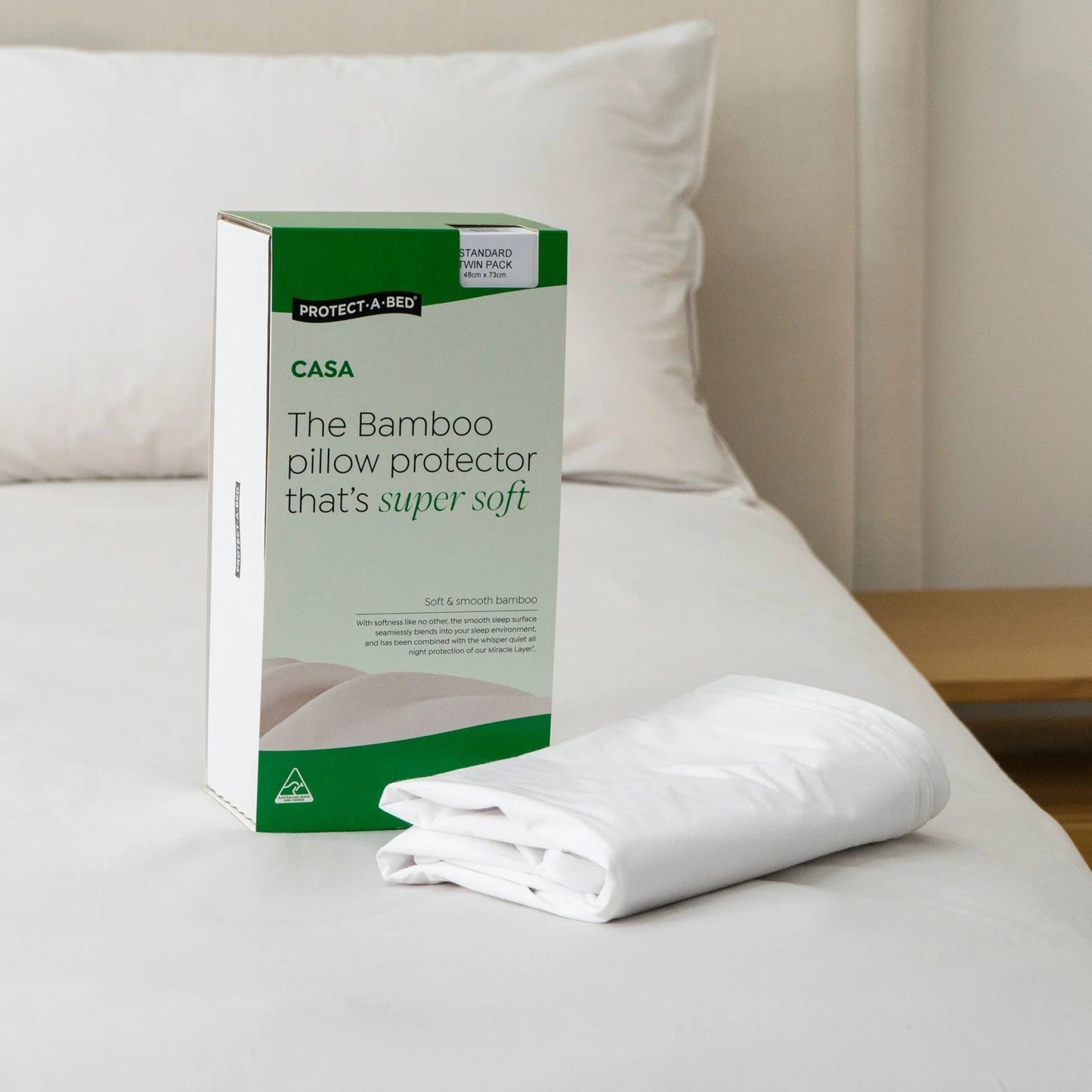 Protect-A-Bed Casa Bamboo Jersey Fitted Waterproof Pillow Protector