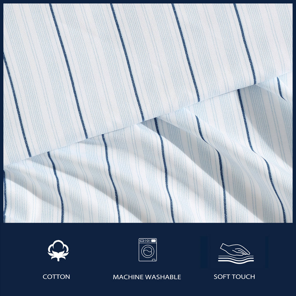 Nautica Camp Stripe Washed Sheet Set