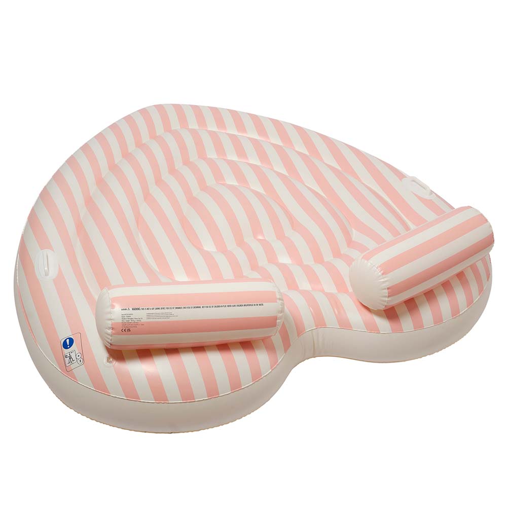 SUNNYLiFE Twin Heart Lie-On Stole My Heart Pink Stripe