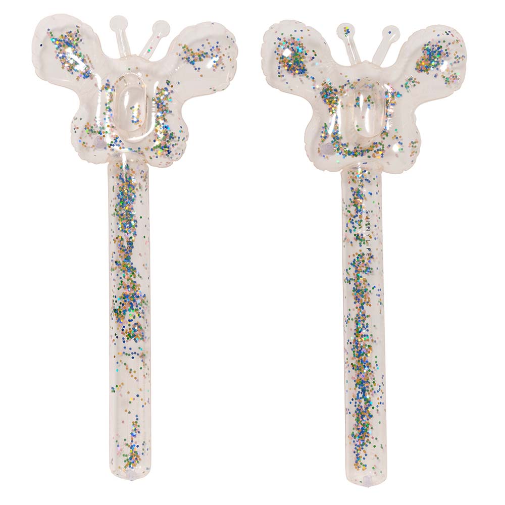 SUNNYLiFE Set of 2 Kids Inflatable Noodles Cotton Candy Glitter