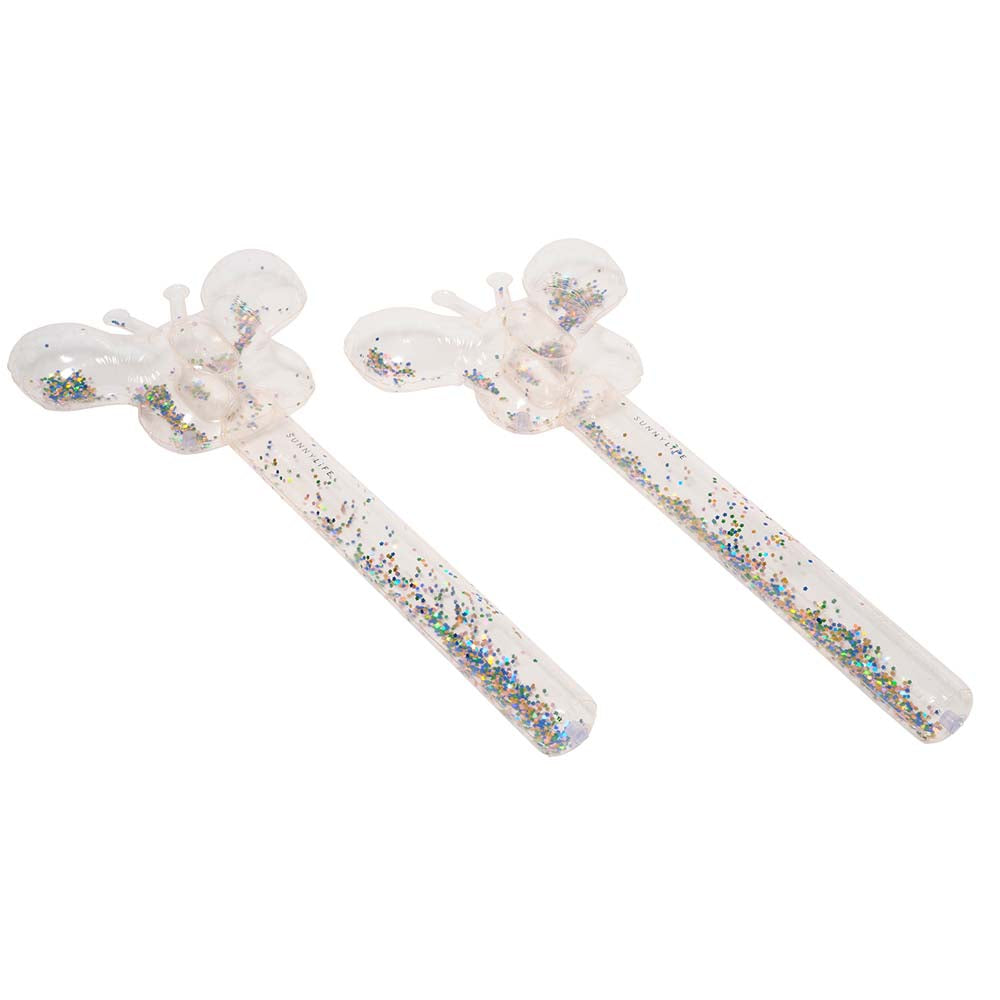 SUNNYLiFE Set of 2 Kids Inflatable Noodles Cotton Candy Glitter