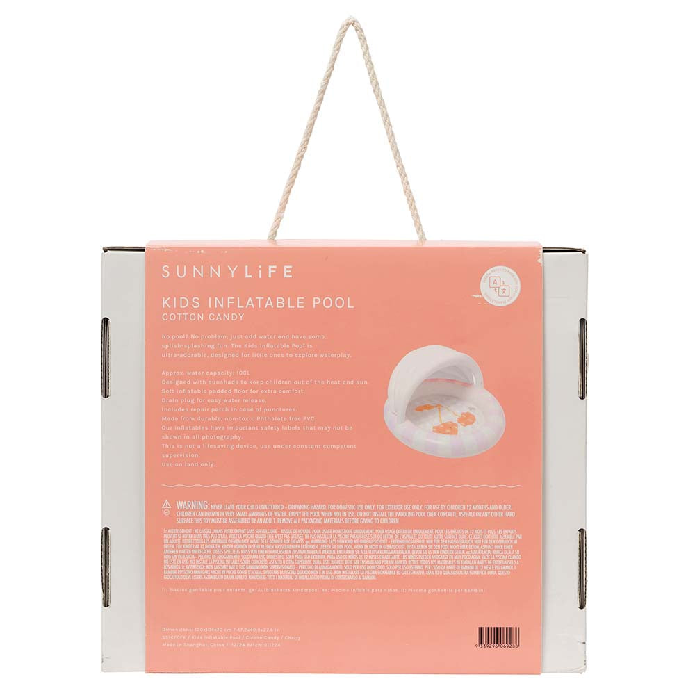 SUNNYLiFE Kids Inflatable Pool Cotton Candy Cherry