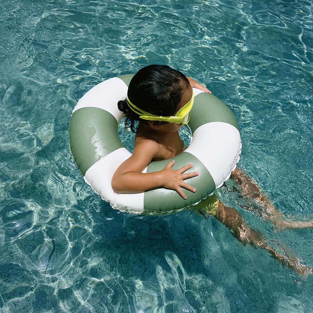 SUNNYLiFE Mini Tube Pool Ring Olive Stripe