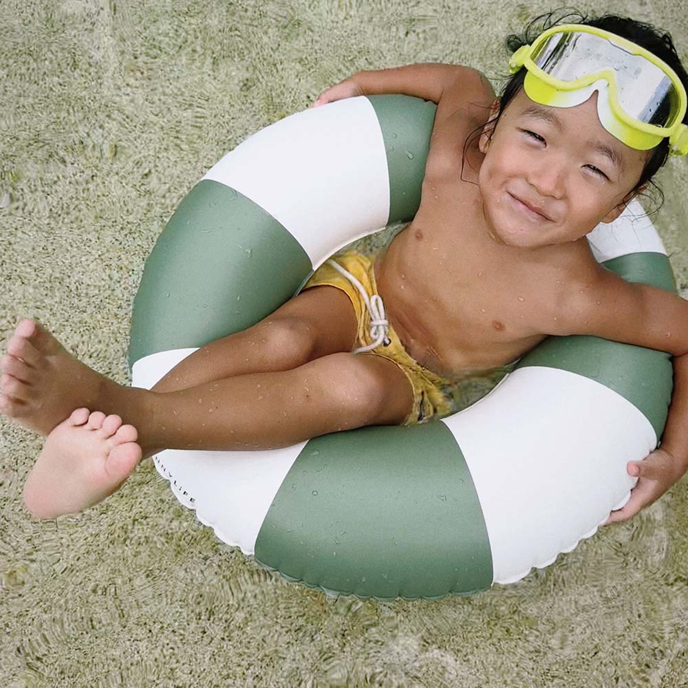 SUNNYLiFE Mini Tube Pool Ring Olive Stripe