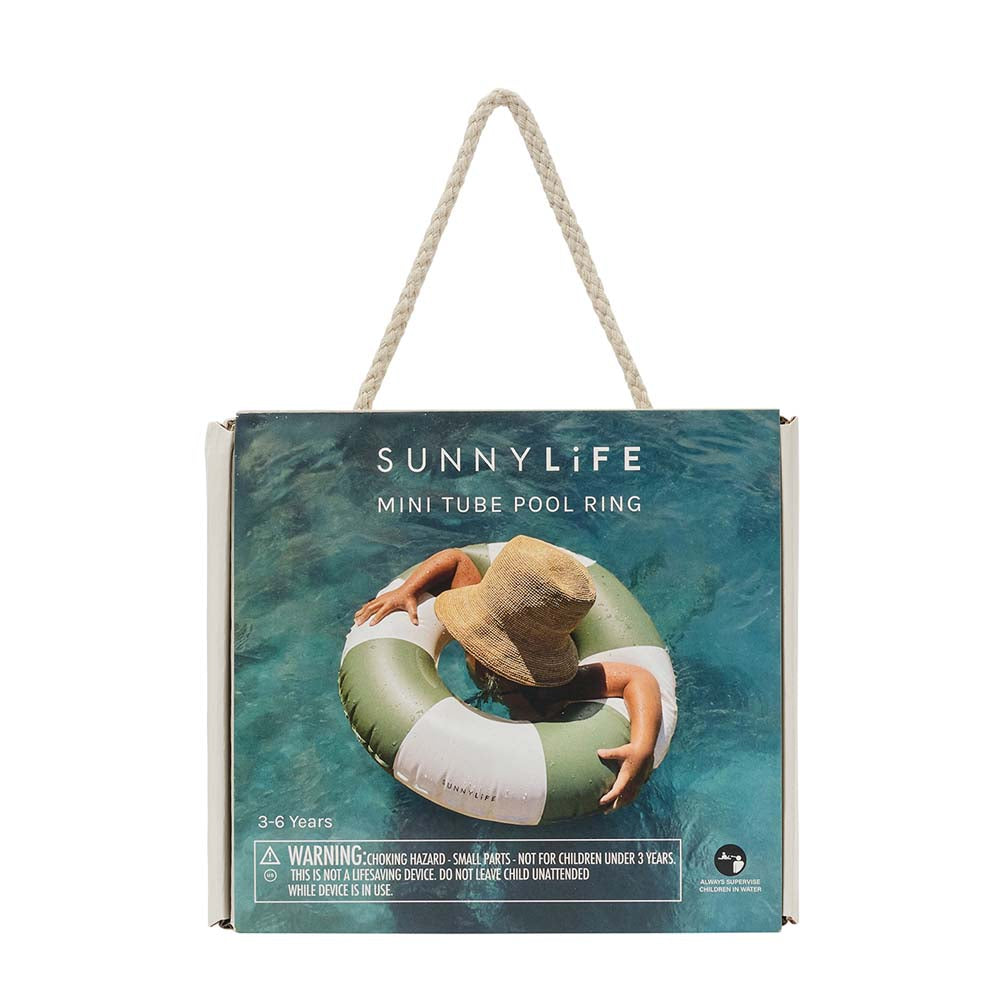 SUNNYLiFE Mini Tube Pool Ring Olive Stripe