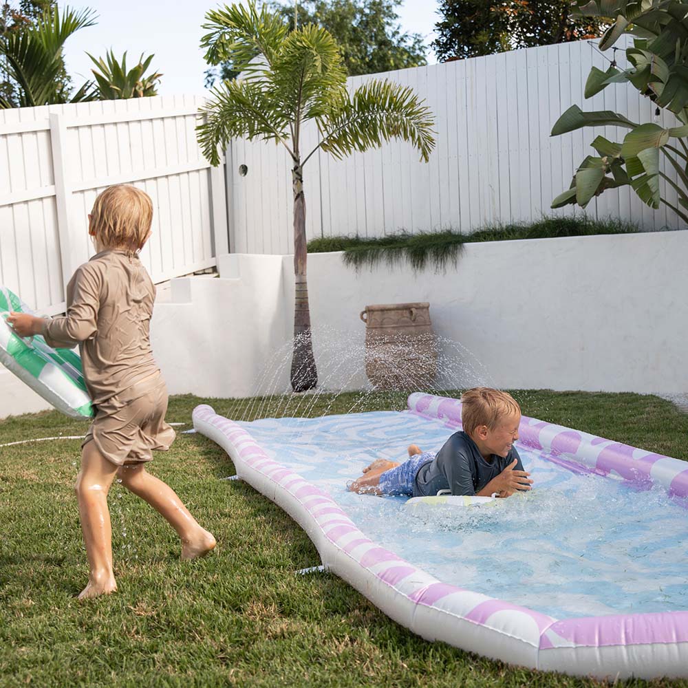 SUNNYLiFE Slip, Slide And Body Board Set Poolside Sorbet Wave