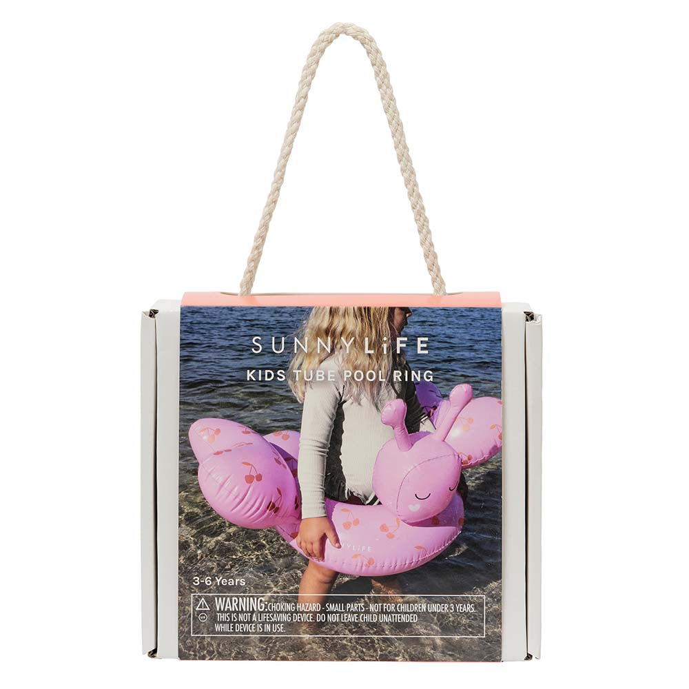 SUNNYLiFE Kids Tube Pool Ring Cotton Candy Cherry